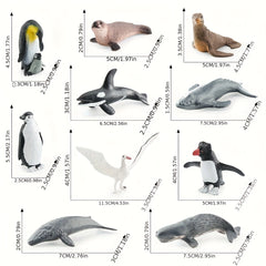 Polar Animal Model Set Penguin Sperm Whale Albatross Seal Antarctic Marine Life