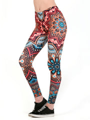 Boho Floral Print High Waist Yoga Leggings