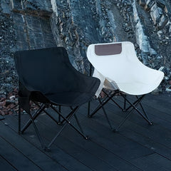 Portable Folding Camping Chair Outdoor Moon Chair With Storage Bag