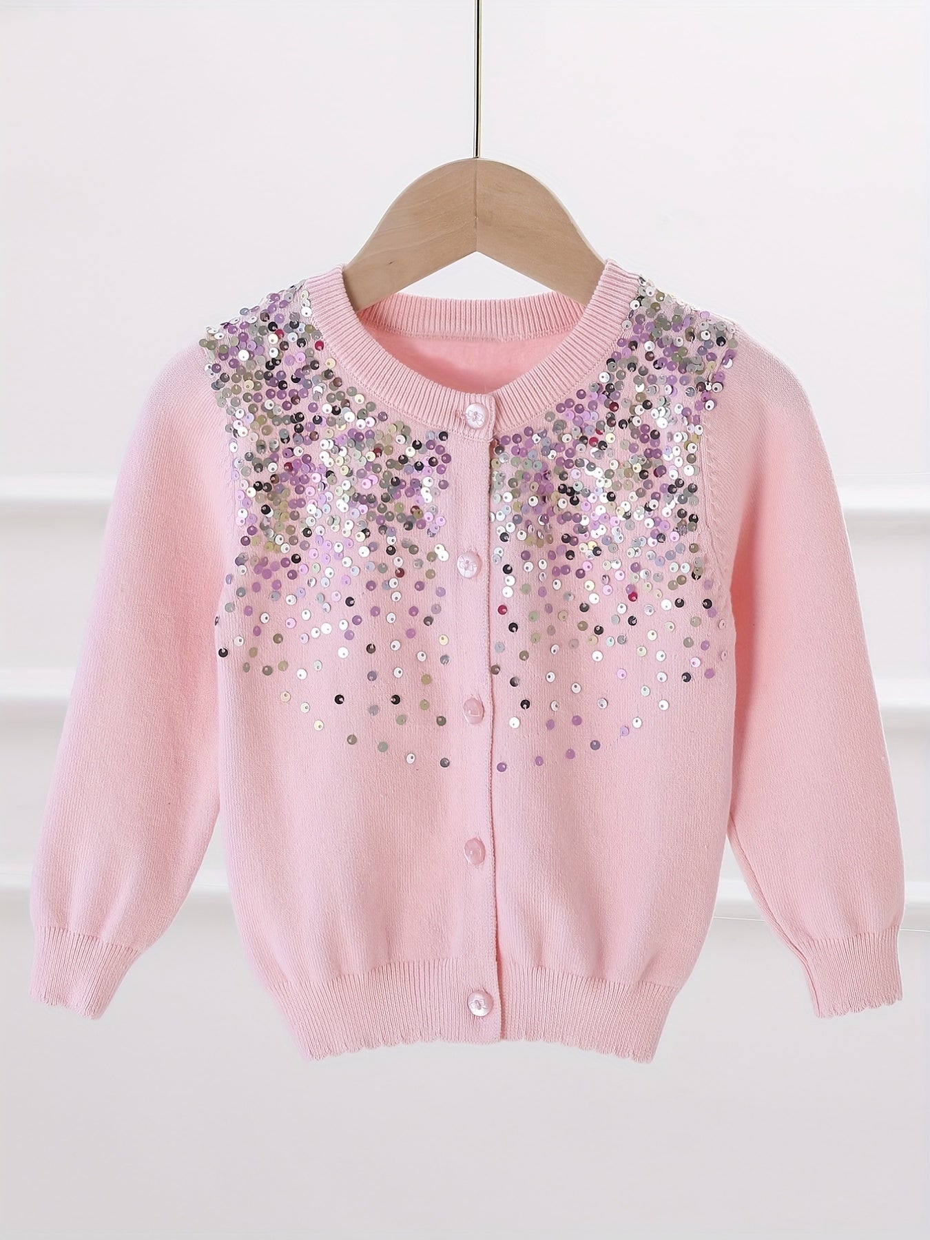 Girls' Sequin Button Down Cardigan Sweater Top