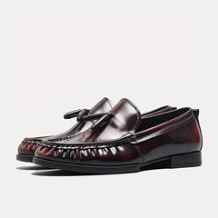 Men's Leather Loafer Shoes Lightweight Slip On Sneakers