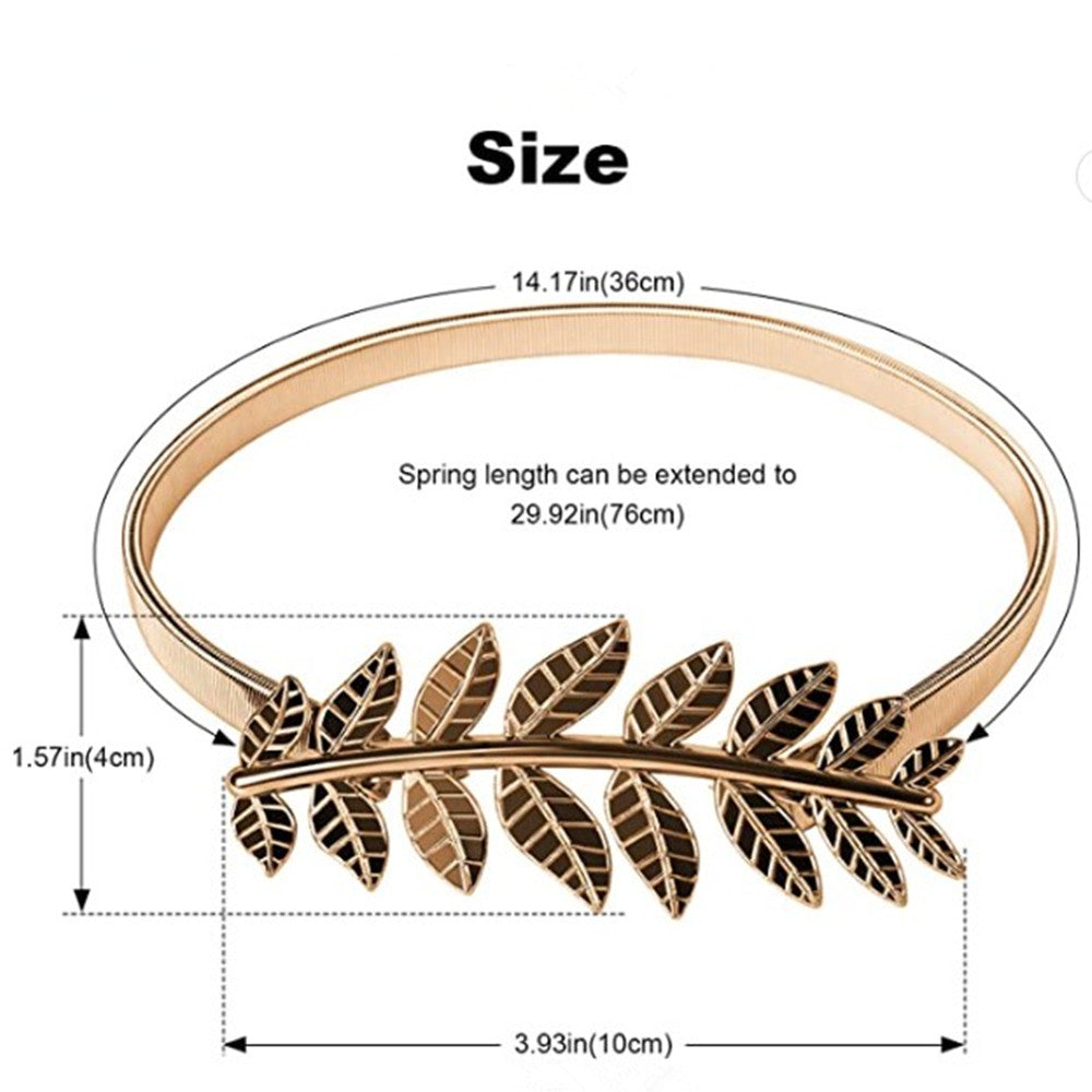 Nordic Leaf Curtain Buckle Metal Decoration Spring Strap