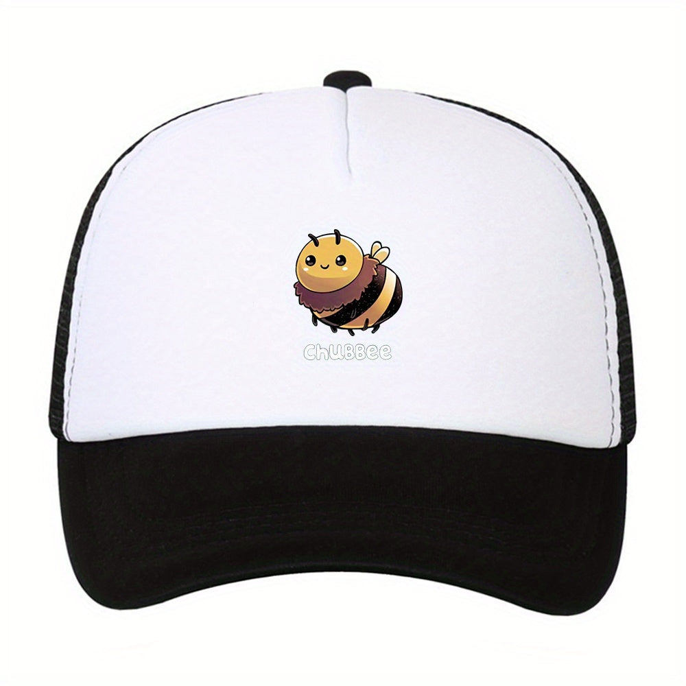Unisex Sunshade Adjustable Baseball Cap with Bee Pattern