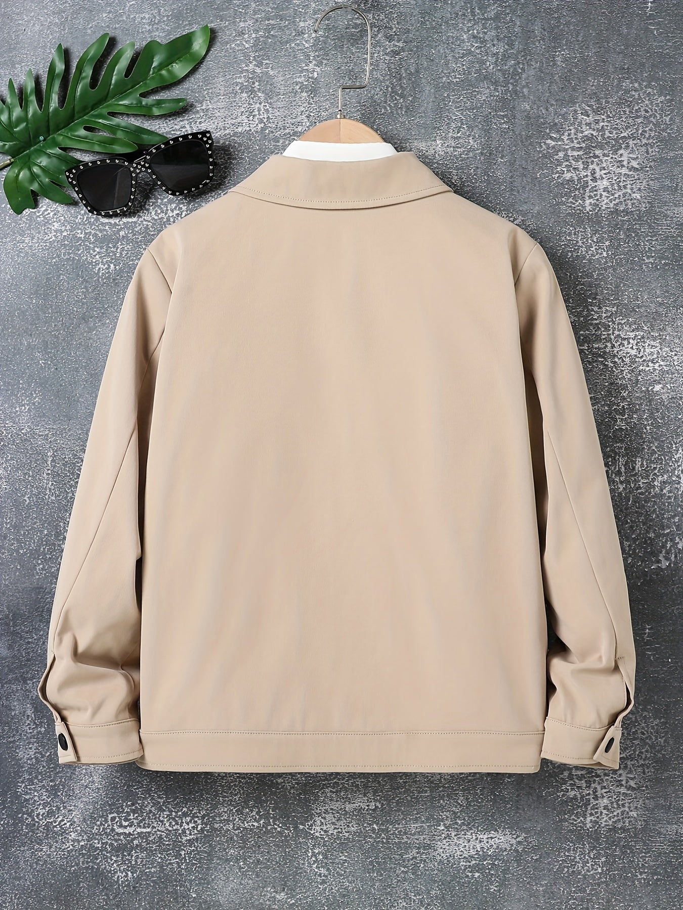 Kid's Button Front Jacket Patched Long Sleeve Top Casual Boy's Clothes