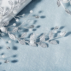 Leaf & Faux Pearl Hair Clip Bridal Wedding Headwear Hair Styling Accessory