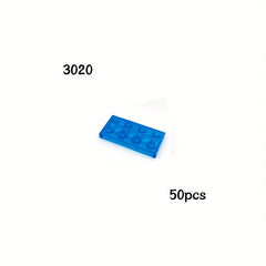50pcs Bulk Building Blocks Thin Figure Bricks 2X4 Dots Educational