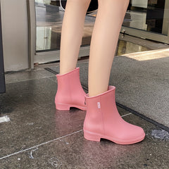 Women's Solid Rain Boots Wear Resistance Garden Water Shoes