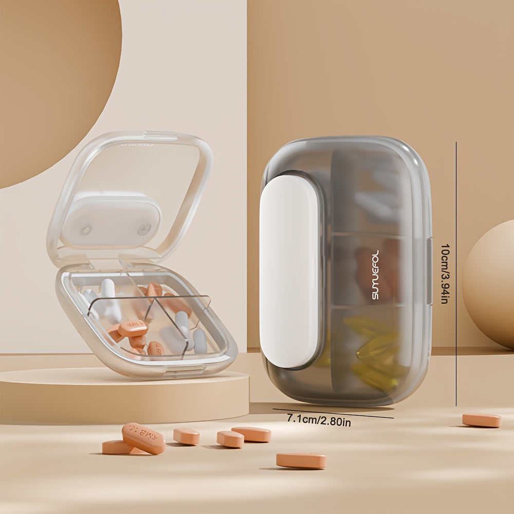 6 Compartment Portable Pill Organizer Airtight Storage Box