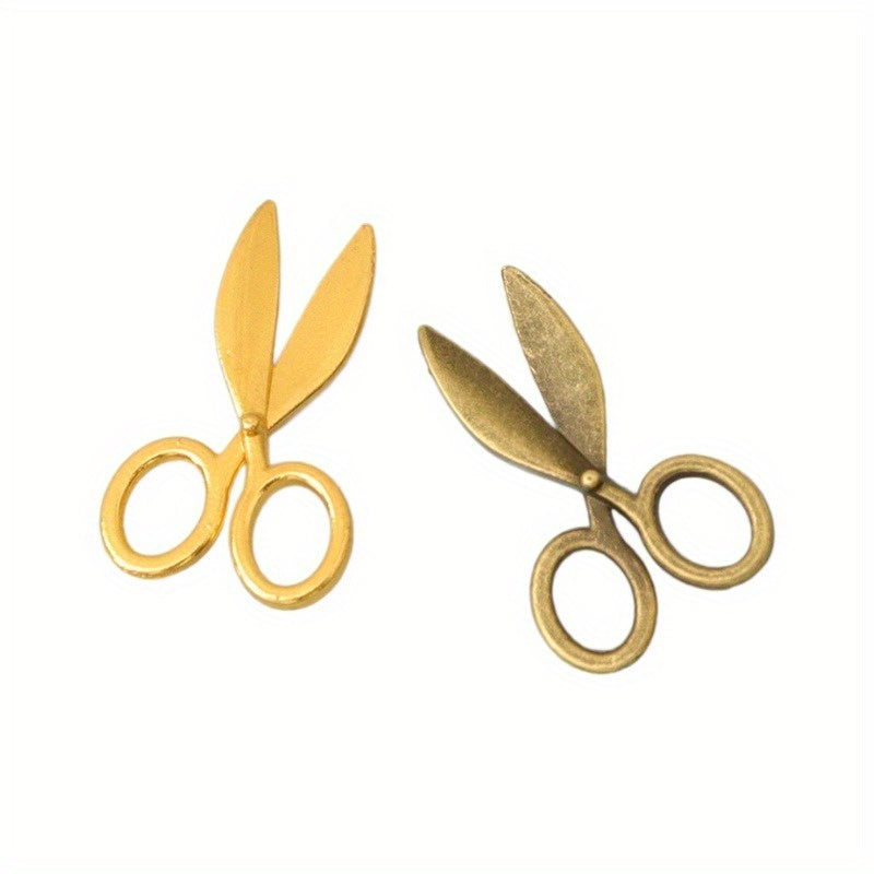 2pcs Dollhouse Mini Scissors Bronze Toy Alloy Desktop Ornament