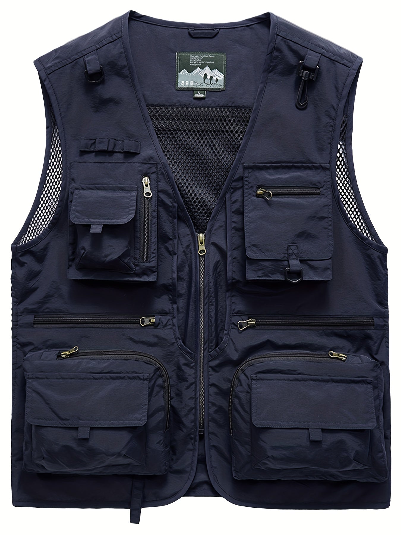 Men's Casual V Neck Zip Up Vest For Spring Summer Outdoor Fishing