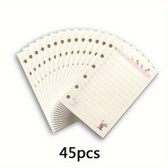 45pcs A7 Cartoon Notebook Refill Daily Planner 6 hole Loose leaf