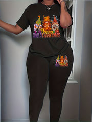 Women's Plus Size Dwarf Print Tunic & Leggings Set