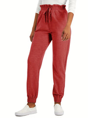 Solid Lace Up Jogging Pants Women's Fitness Yoga Running Pants