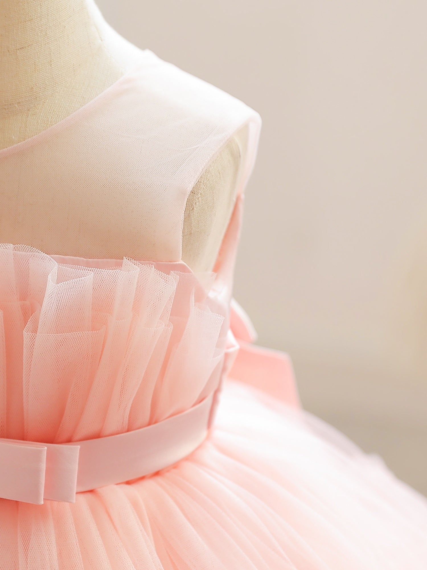 Girls' Princess Dress Birthday Flower Girl Belted Tutu Dress