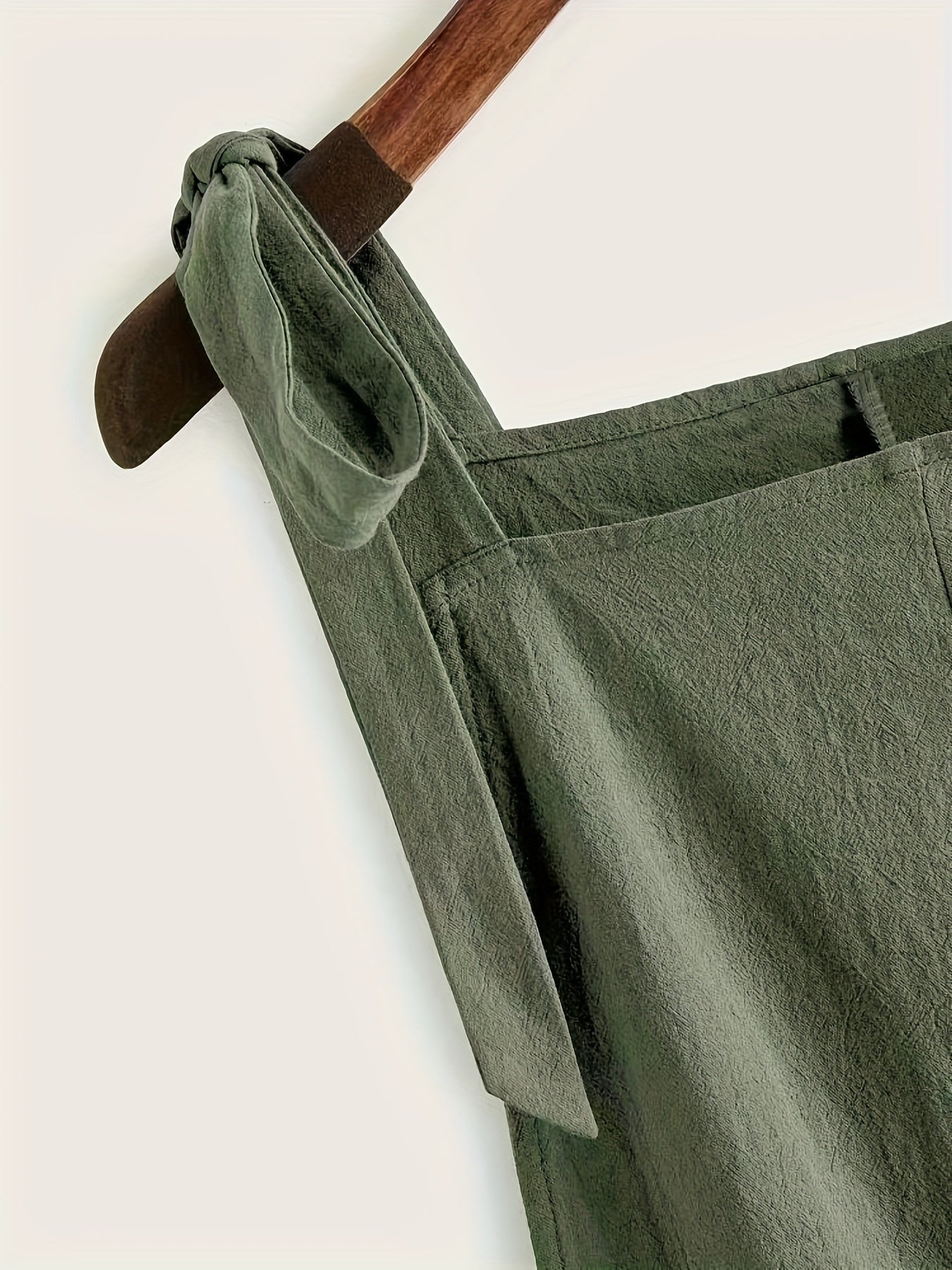 Solid Knot Strap Jumpsuit with Pockets