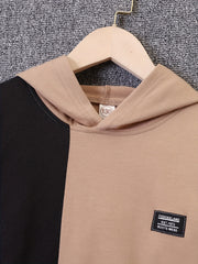Boy's 2pcs Block Hoodie & Sweatpants Set Spring Fall