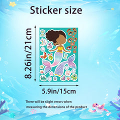 Mermaid Sticker Sheets Set - DIY Mix And Match Face Stickers