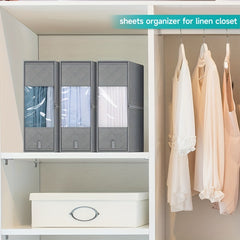 Large Capacity Bed Sheet Storage Box With Handles & Visible Window