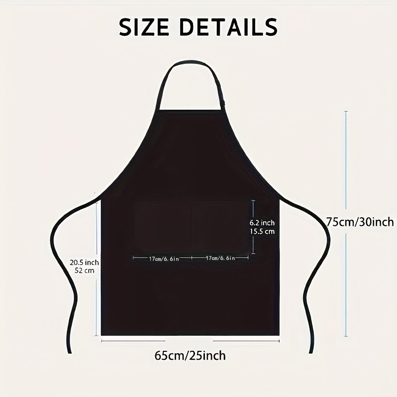 Adjustable & Stain Resistant Halter Apron with 2 Pockets