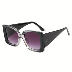 Square Sunglasses Rivet Decor Gradient Glasses UV400
