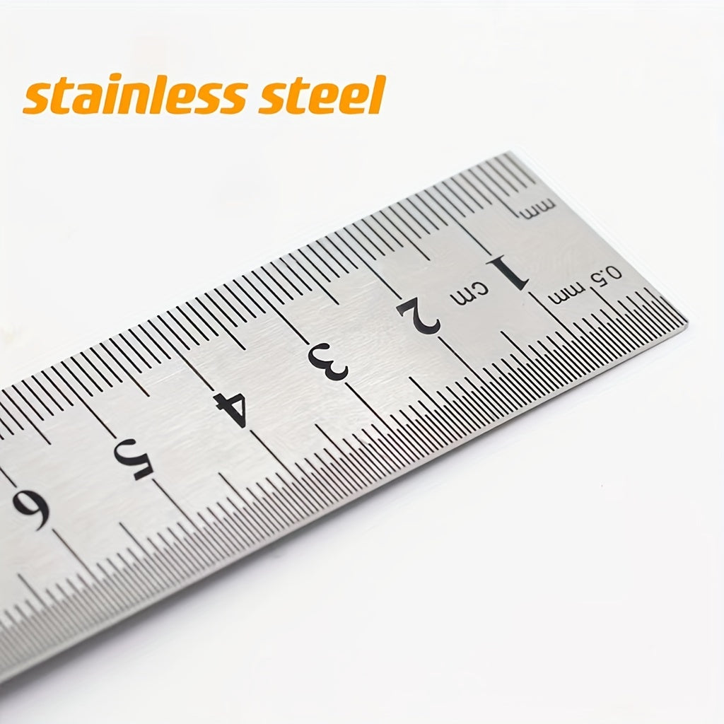 Thick Stainless Steel Ruler, 12-Inch, Metric & Inch Measurement, Durable