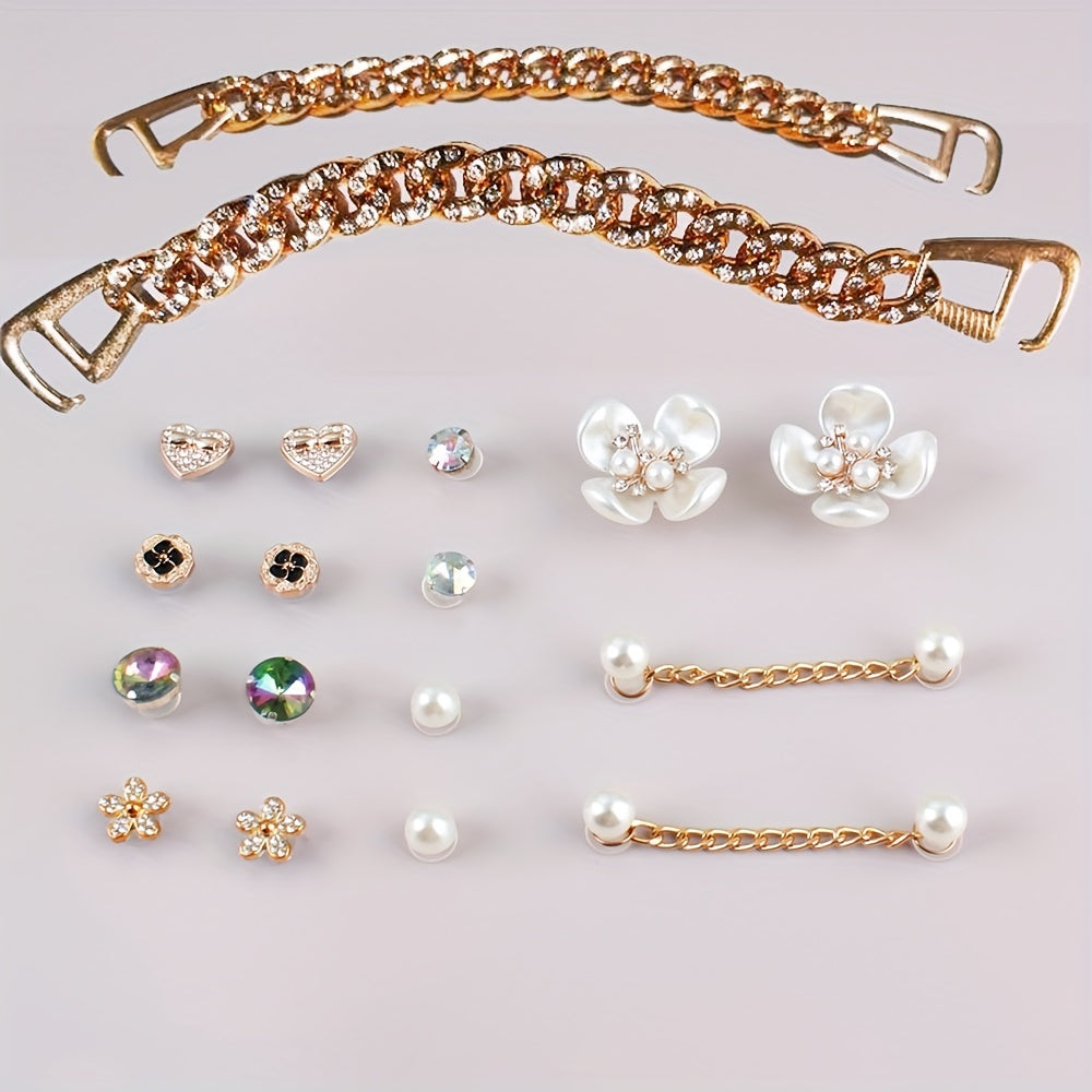 18pcs Crystal Shoe Charms For Crocs Sandals Decoration