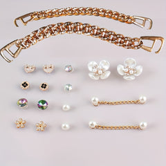 18pcs Crystal Shoe Charms For Crocs Sandals Decoration