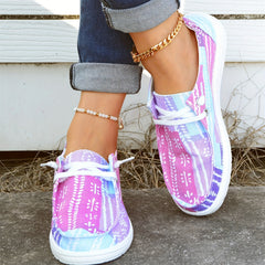 Women's Patchwork Boat Shoes Lightweight Slip On Casual Walking