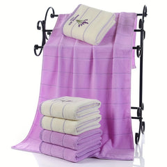 3pcs Lavender Pattern Towels Set - Bath Towel 70x140cm, 2 Face Towels 34x73cm