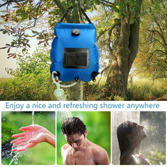 5 Gallon Solar Heated Camping Shower Bag with Removable Hose and Shower Head