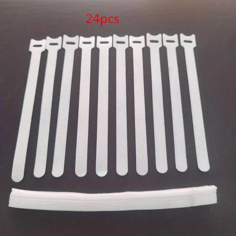 24pcs Reusable Zipper Strap Wire Organization Tape