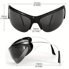 Y2K Semi Rimless Sunglasses UV400 Sun Shades