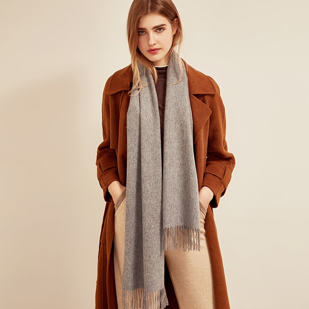 Thick Wool Winter Scarf Shawl Solid Comfortable Neck Wrap Women