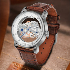 Teens Full Double-sided Hollow Mechanical Wrist Watch