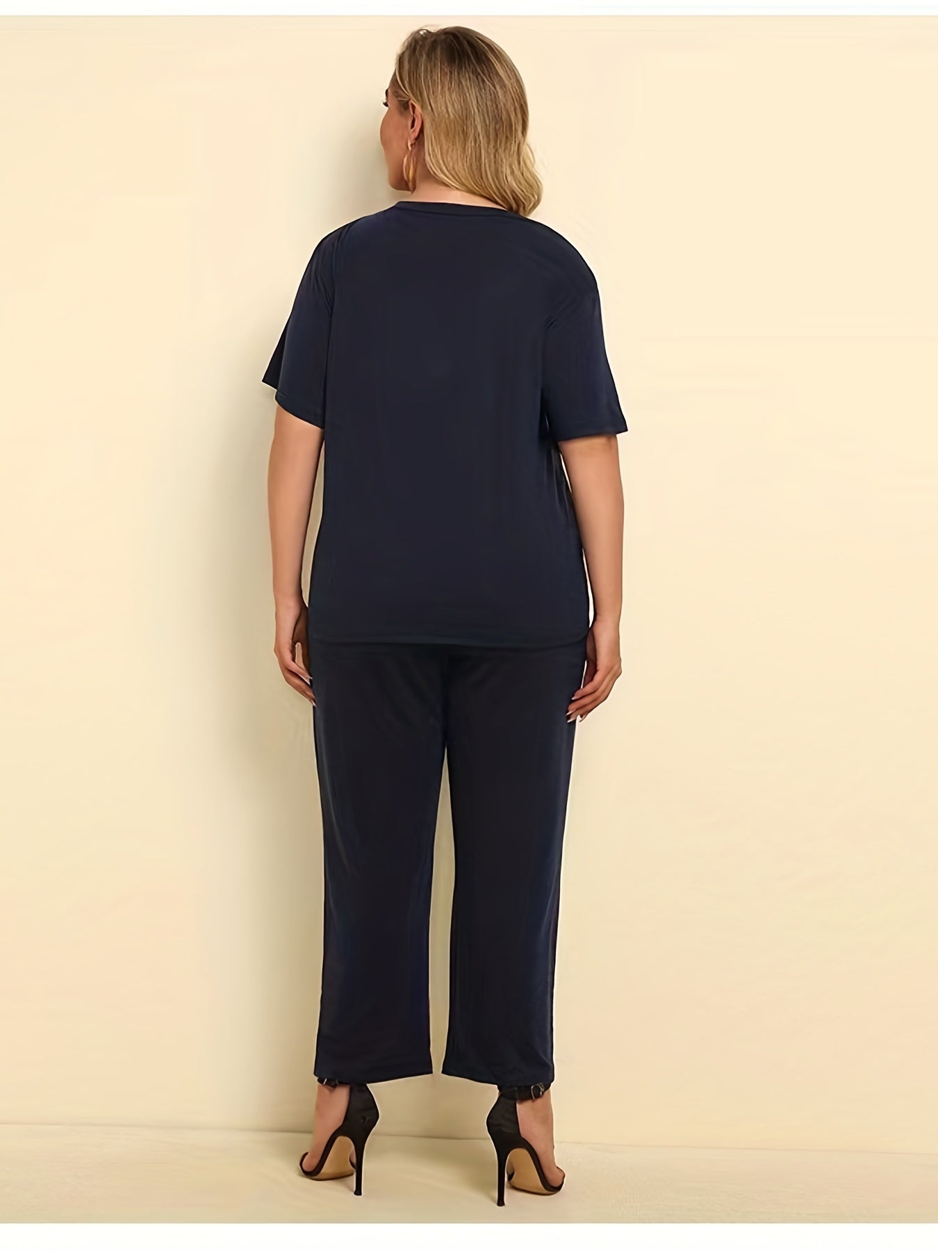 Letter Print Top & Pants Outfits Set