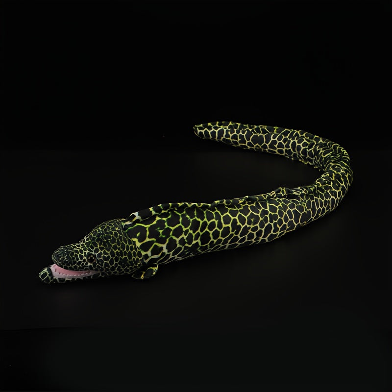 Realistic Green Leopard Print Conger Eel Plush Toy 39.76in