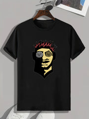 Men's Cartoon Print Graphic T-shirt for Summer
