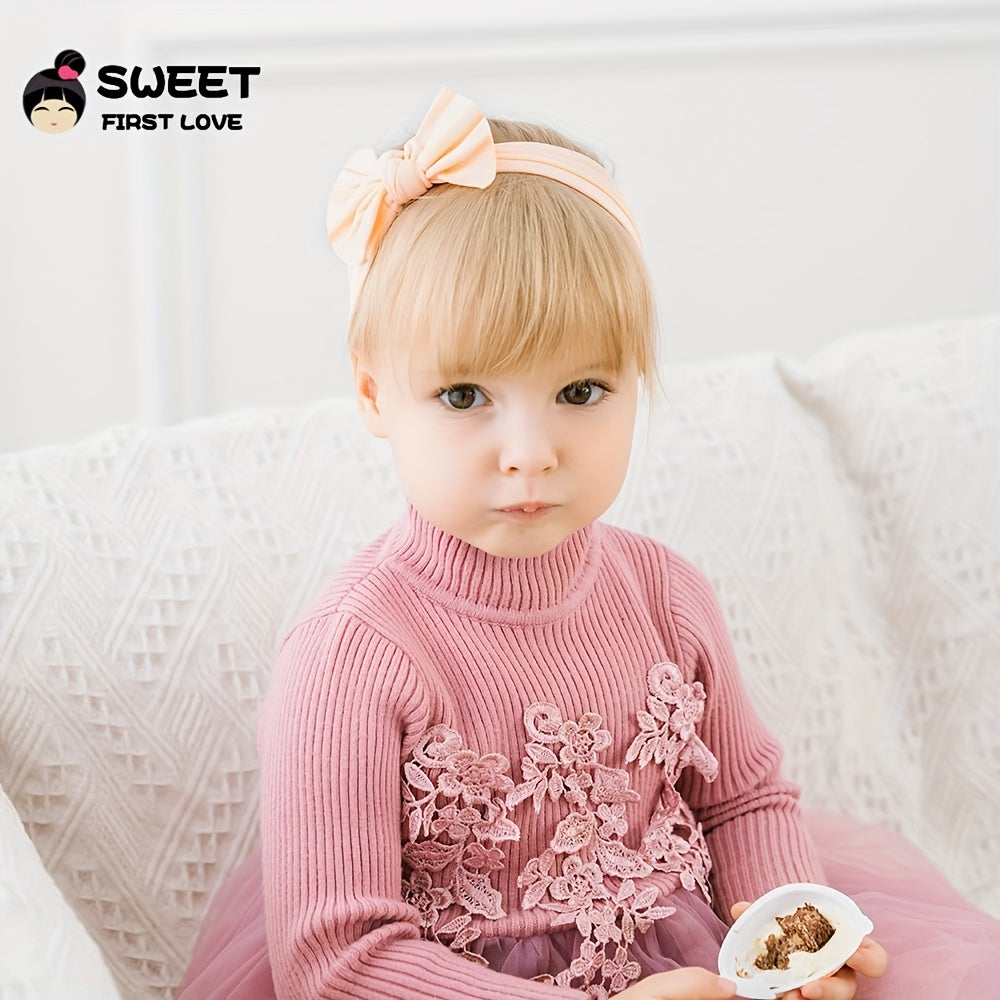 Baby Girls Bowknot Headband Soft Nylon Elastic Hairband Newborn Hair Accessories