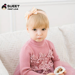 Baby Girls Bowknot Headband Soft Nylon Elastic Hairband Newborn Hair Accessories