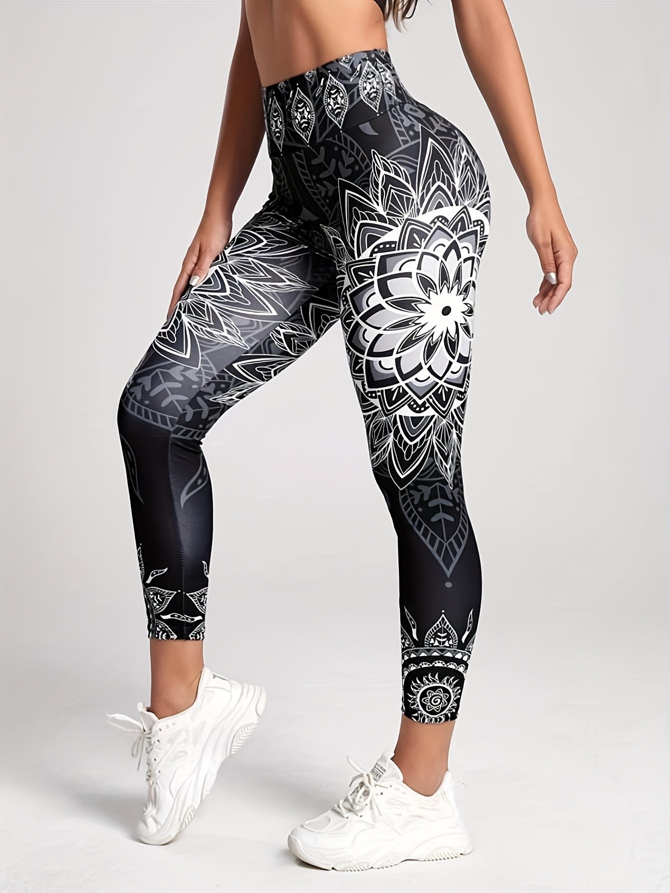 Lotus Flower Yoga Pants High Waist Leggings Women's Activewear