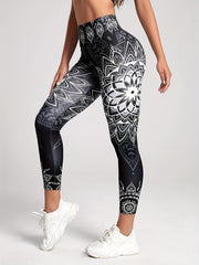Lotus Flower Yoga Pants High Waist Leggings Women's Activewear