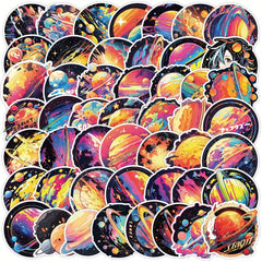 50pcs Colorful Star Universe Stickers for Laptop Water Cup DIY Helmet