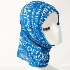 Elastic Headband Neck Gaiter Letter Print Scarf