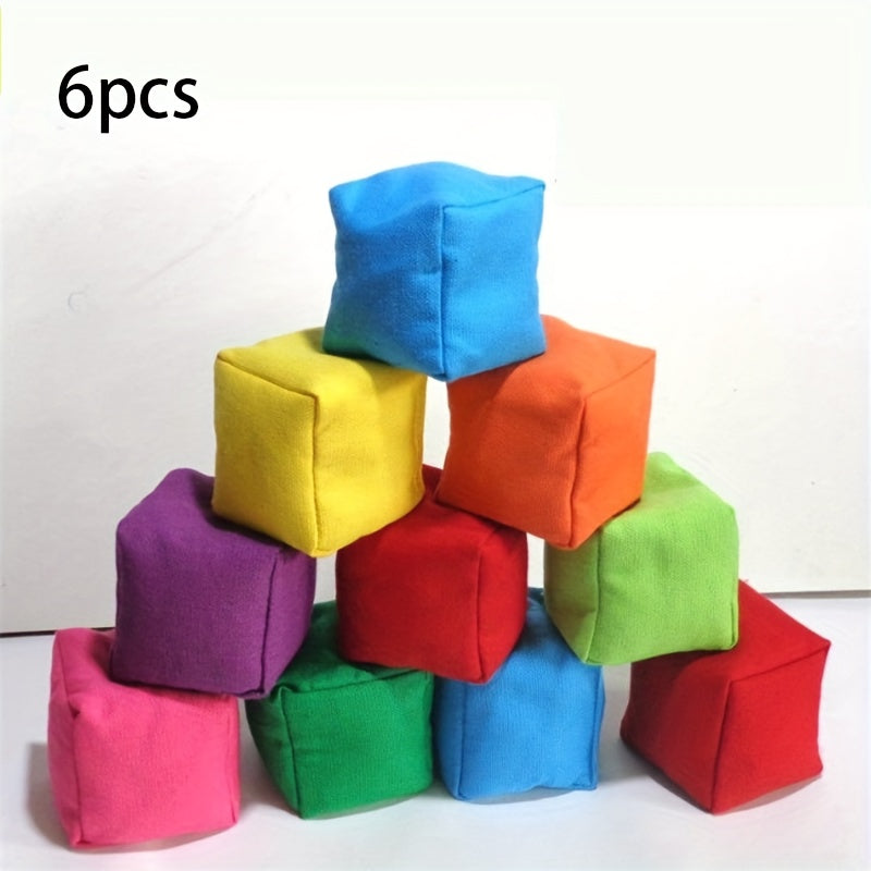 6pcs Colored Bean Bags Outdoor Throwing Toys