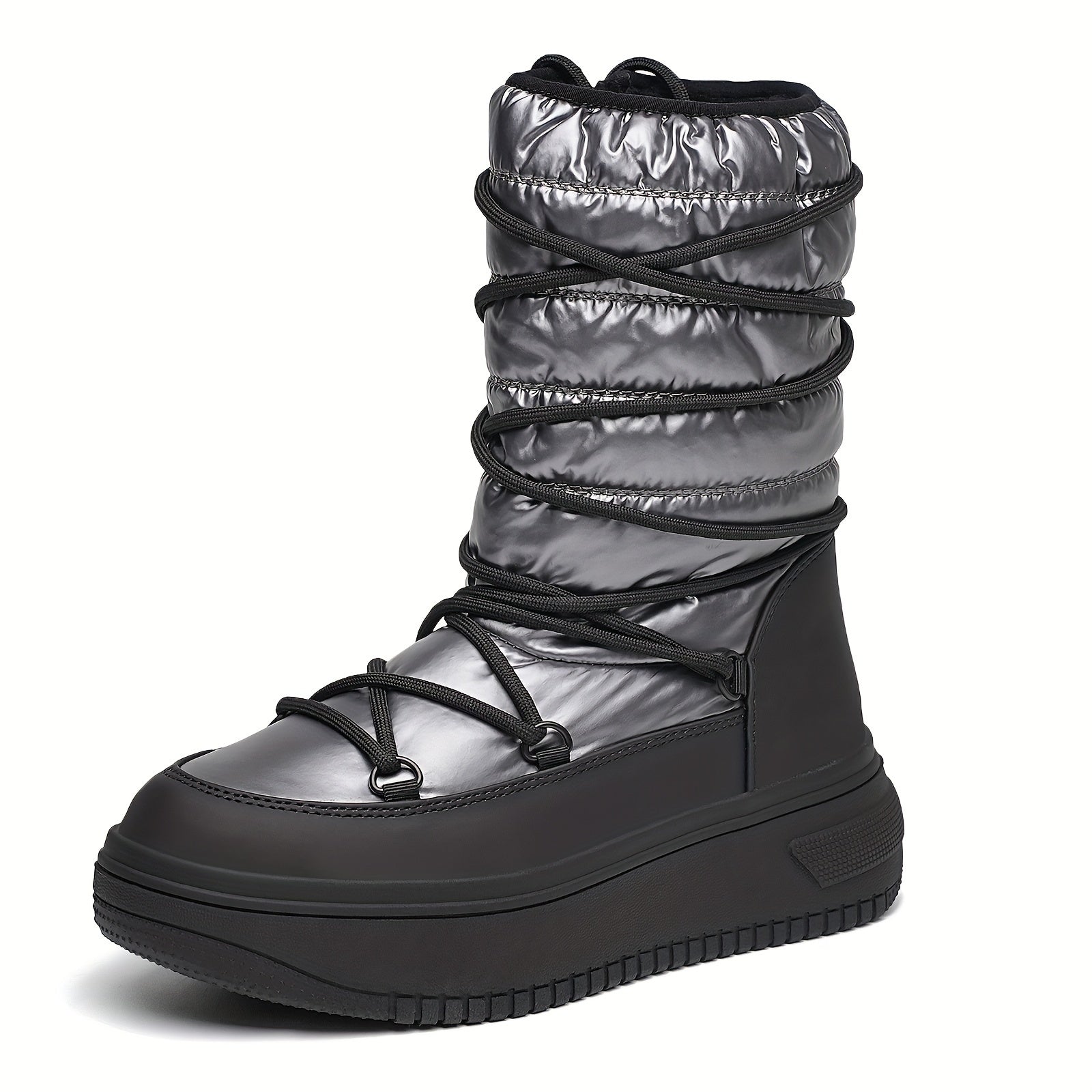 Women's Waterproof Warm Winter Snow Boots Lace Up Ankle Booties