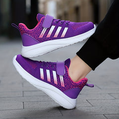 Breathable Woven Sneakers For Girls Lightweight Anti Slip Low Top Sneakers