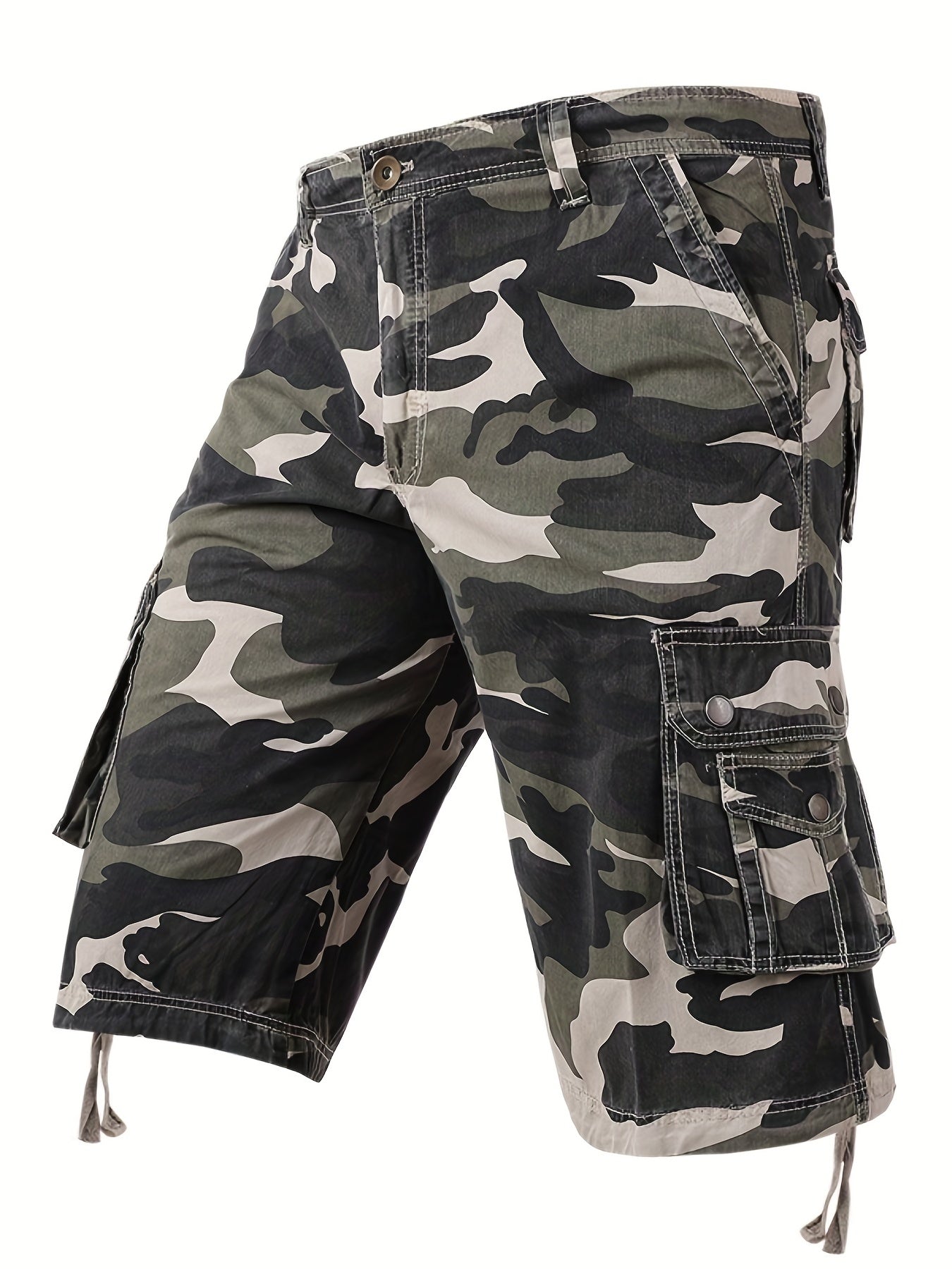 Men's Camo Print Cargo Shorts for Spring/Summer