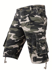 Men's Camo Print Cargo Shorts for Spring/Summer