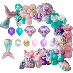 Mermaid Party Supplies Balloon Garland Kit - Purple Mermaid Tail Balloon Arch