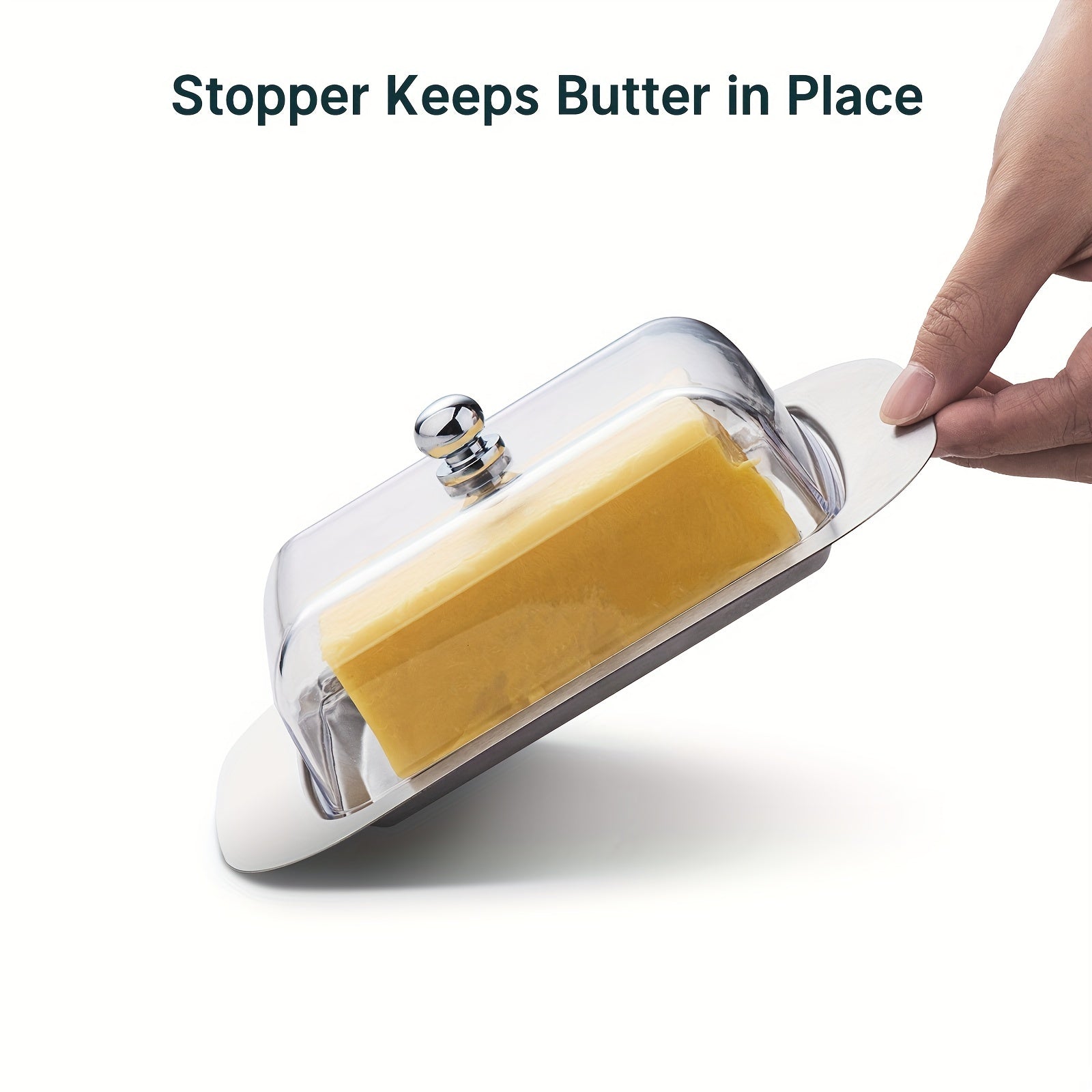 Butter Cutter Box Stainless Steel Saucer with Plastic Cover